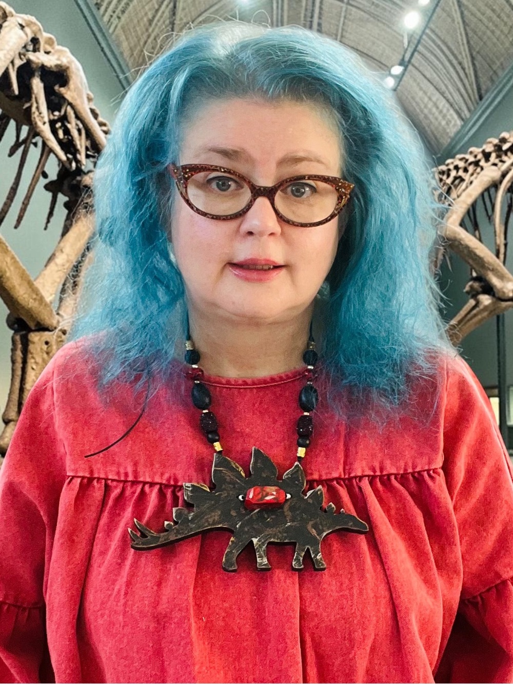 The Tipsy Trex Original Dinosaur XL Stegosaurus Pendant necklace by Lain - Picture 5 of 16